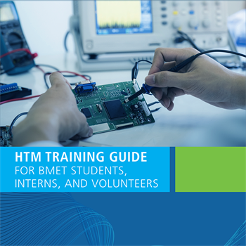 The cover of the HTM training guide document features the title and a photo of hands repairing a circuit board.