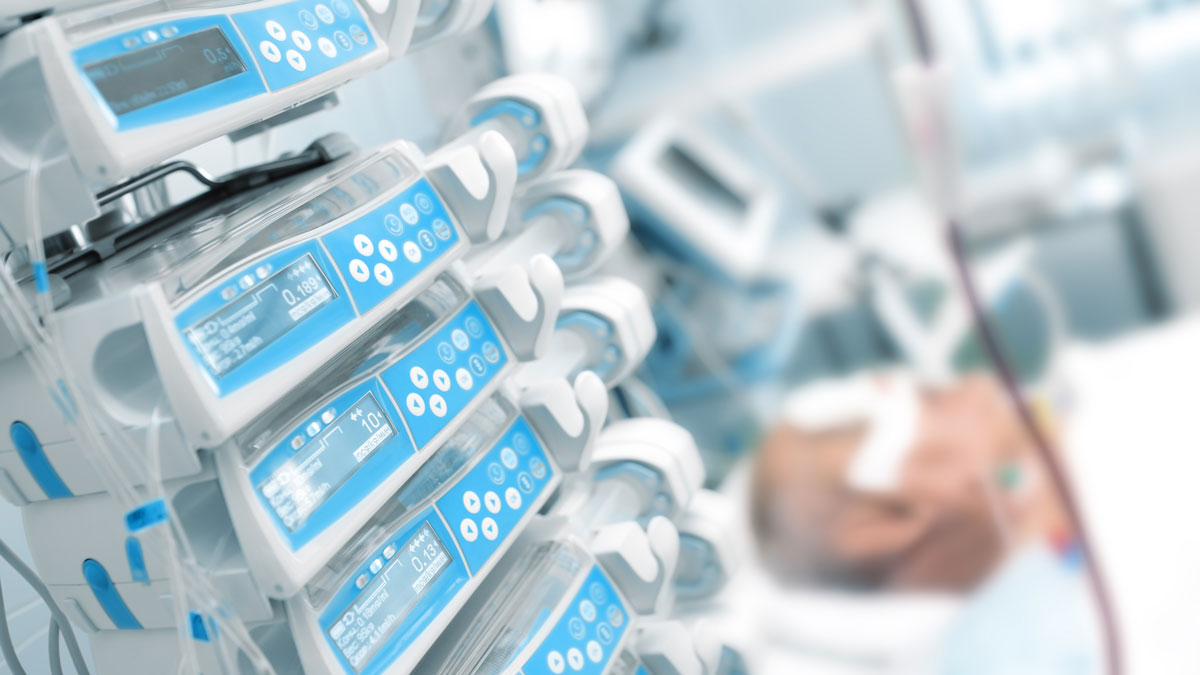 MedicalDevicePatient_175765496 Medical devices with a critical care patient.