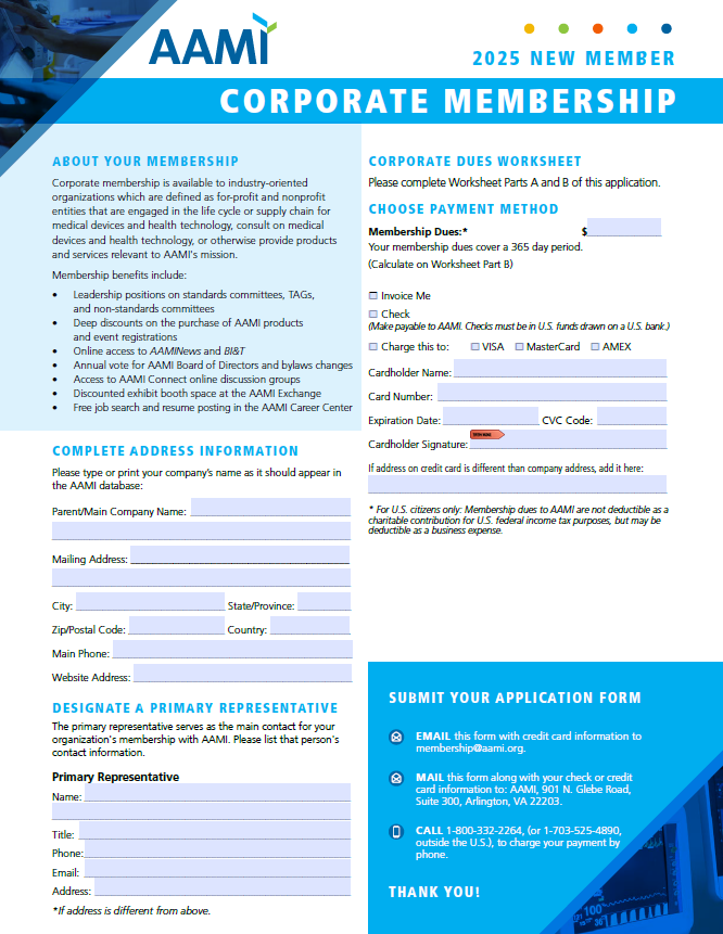 2025 New Corporate Membership Application